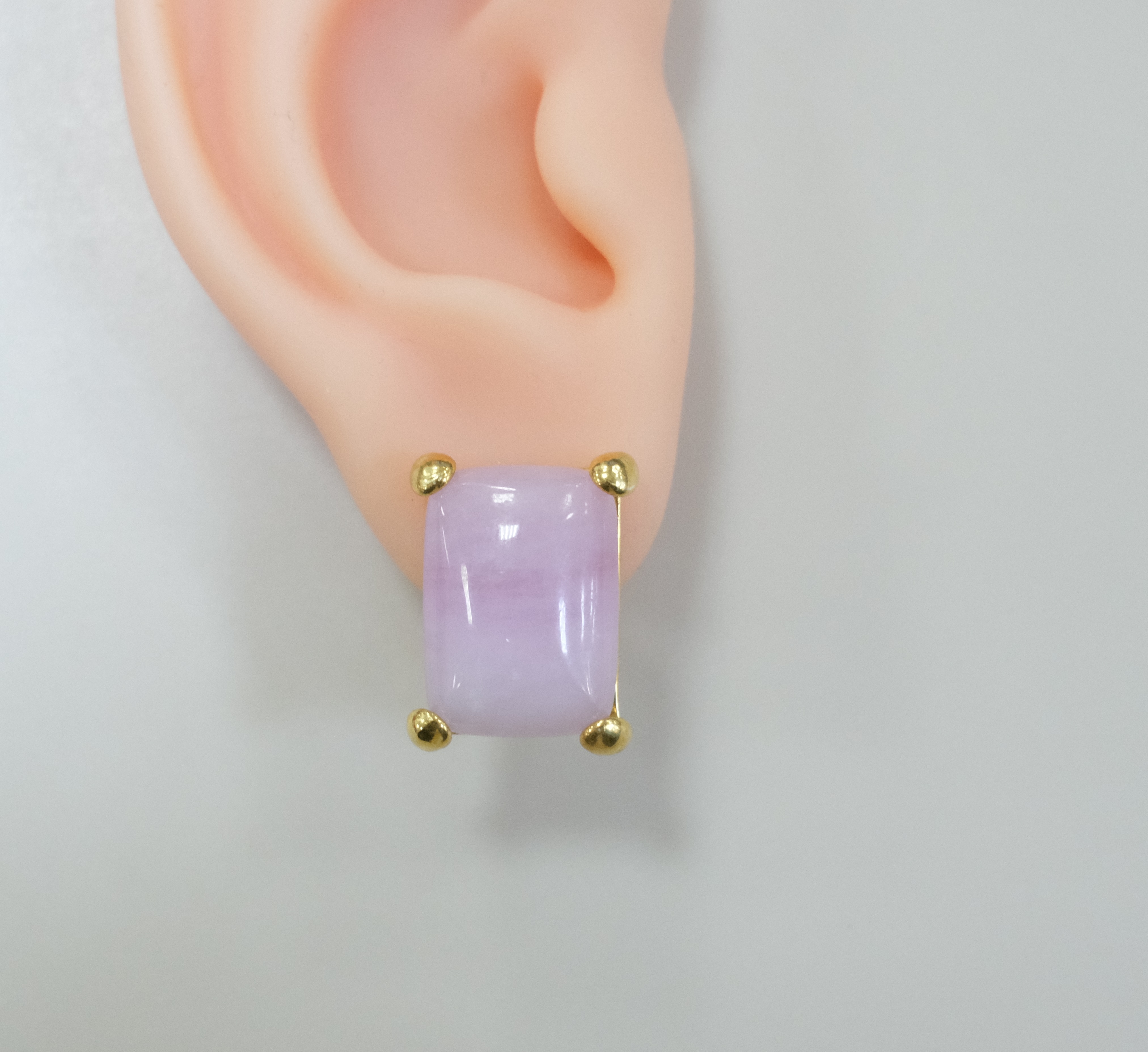Серебряные серьги с кунцитами